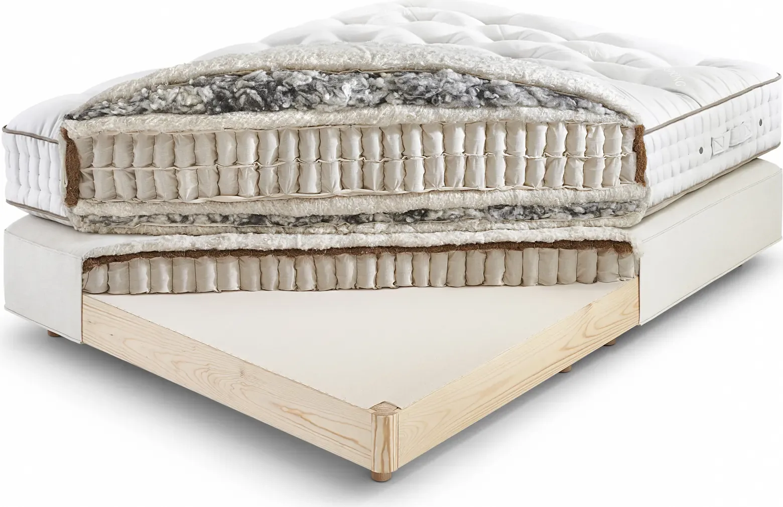 Corte de una cama Vispring